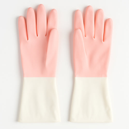Small Size Reusable Household Cleaning Gloves (1 Pair) | Waterproof, Anti-Slip Rubber Gloves for Dishwashing, Laundry & Home Cleaning