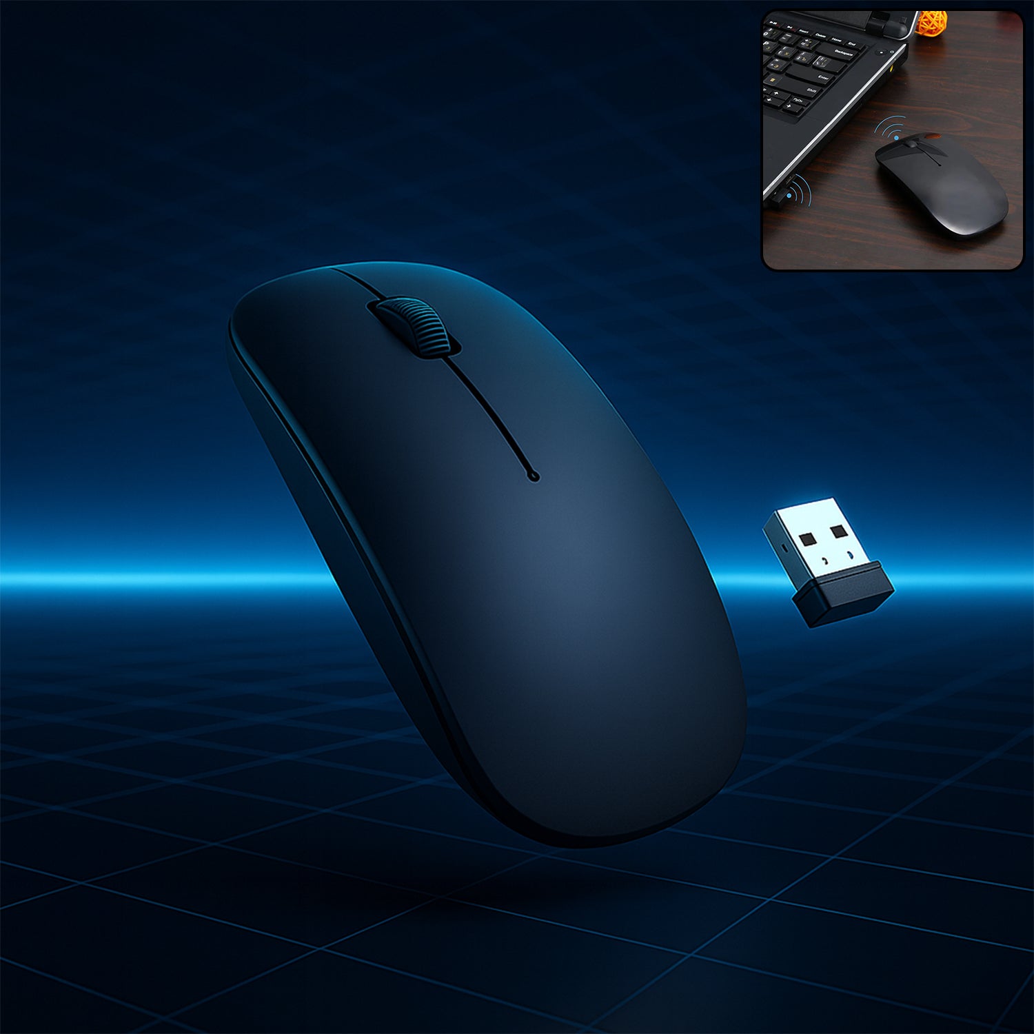 Wireless Silent Optical Mouse for Laptop PC Mac iPad and Computer 2.4GHz USB Ergonomic Portable Mouse (1 Pc)