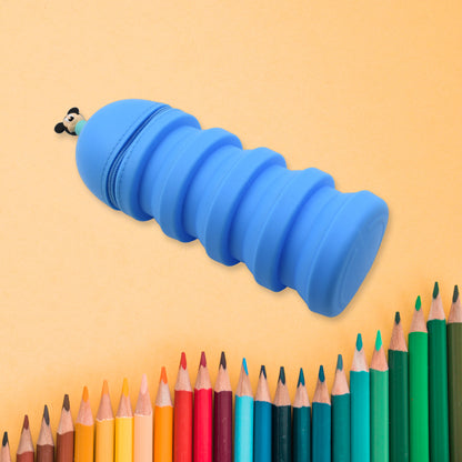 Silicone Telescopic Pen Holder With Zipper Closure And Large Capacity | School Clear Pencil Case