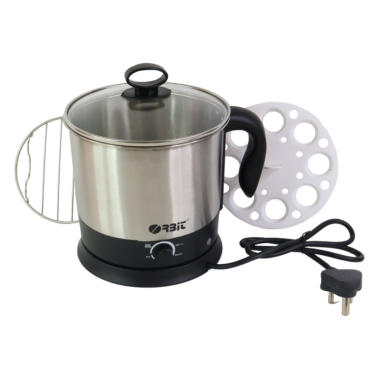 Orbit 650W Electric Idli Cooker and Steamer Stainless Steel Multi Function Steaming Pot for Idli, Dhokla, Momos and Healthy Cooking (1 Pc)