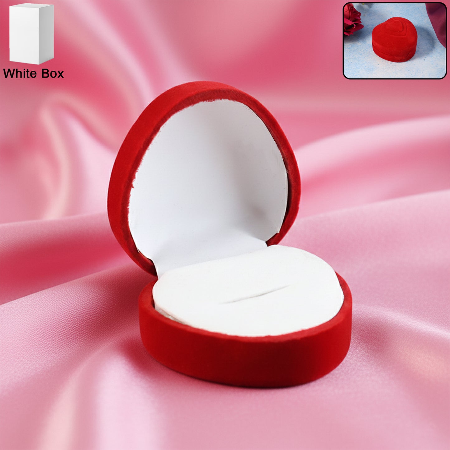 Premium Heart-Shaped Velvet Jewellery Ring Box – Elegant Proposal & Gift Presentation Case (1 Pc)