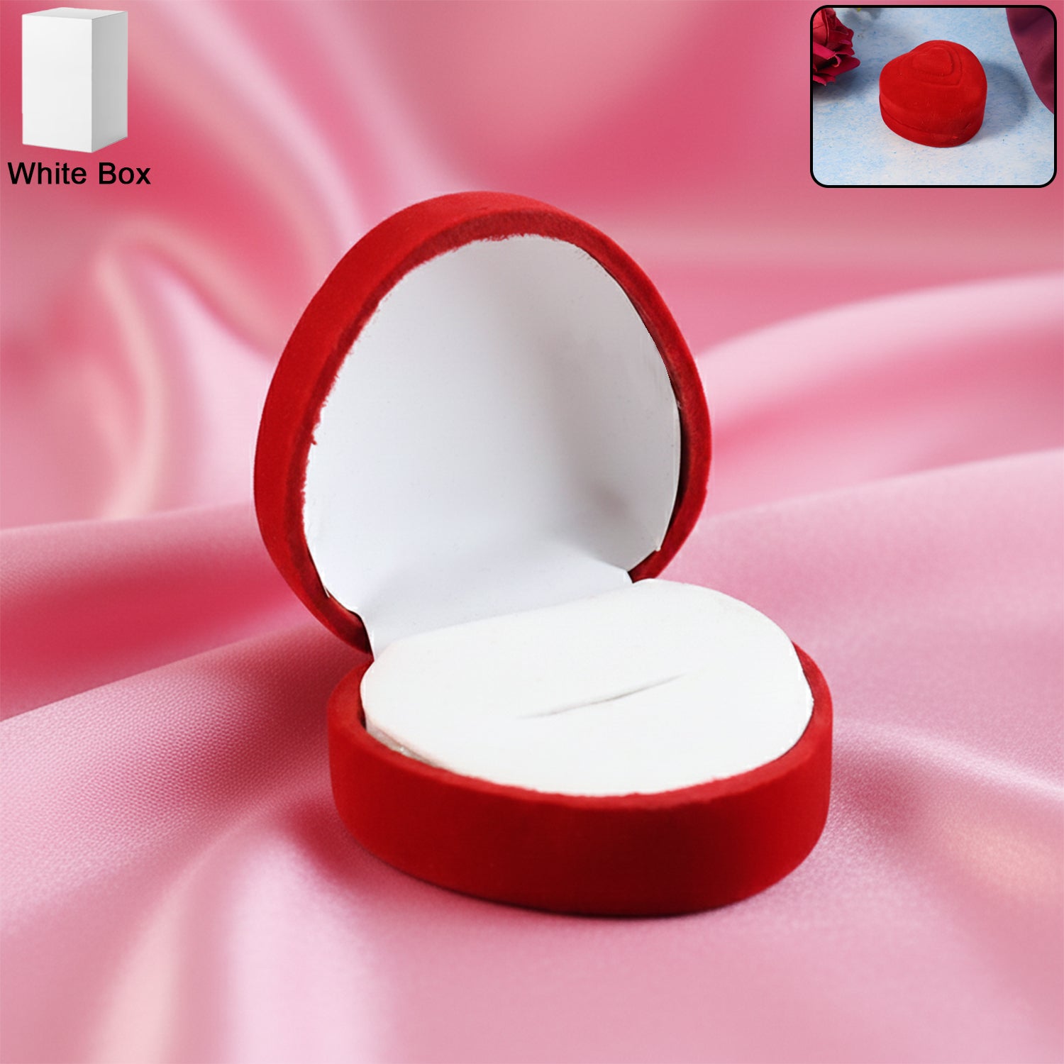 Premium Heart-Shaped Velvet Jewellery Ring Box – Elegant Proposal & Gift Presentation Case (1 Pc)