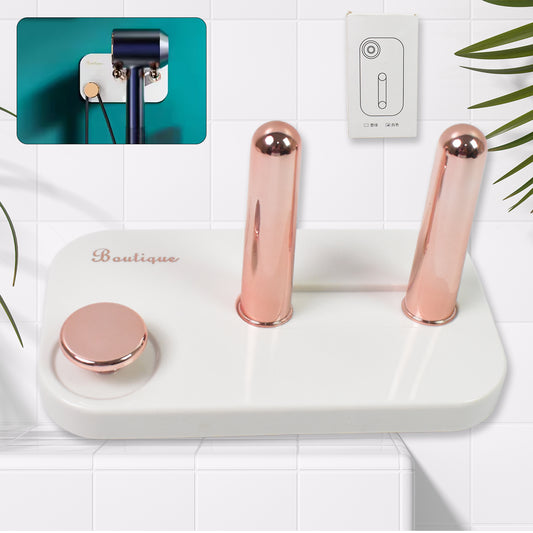 Self Adhesive Hair Dryer Holder Wall Mount Bathroom Hair Dryer Stand Organizer and Hanger for Hair Styling Tools (1 Piece)