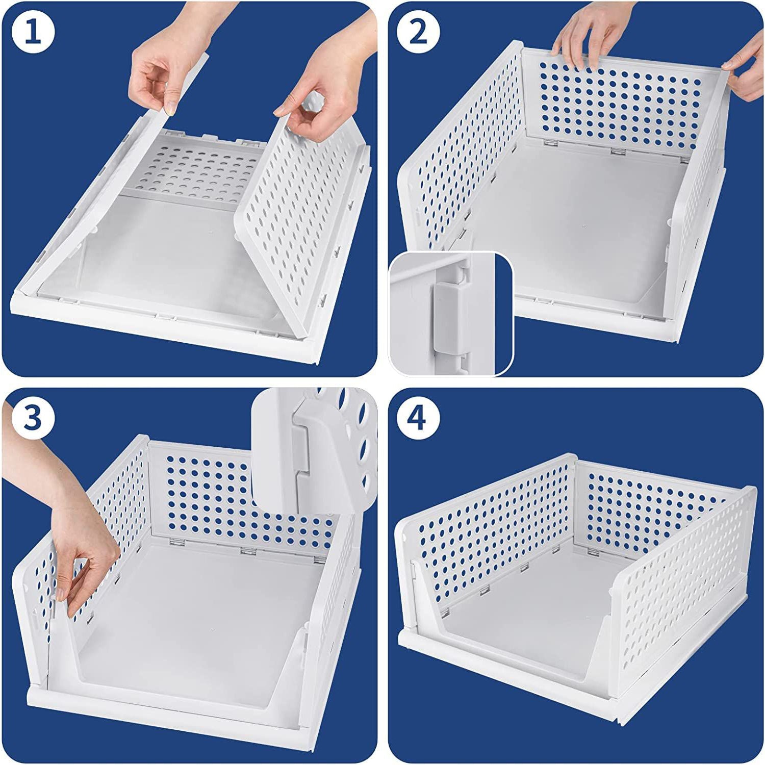 Clothes Organizer 4 Layer Drawer Foldable and Stackable Wardrobe Cupboard Organizer Multi Purpose Plastic Closet Storage Drawer for Clothes (1 Set)