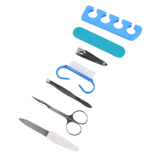 7 in 1 Pedicure and Foot Care Tool Kit Callus Remover Foot Scrubber Foot File Foot Scraper Nail Cleaning Grooming Set for Dead Skin Removal (1 Set)