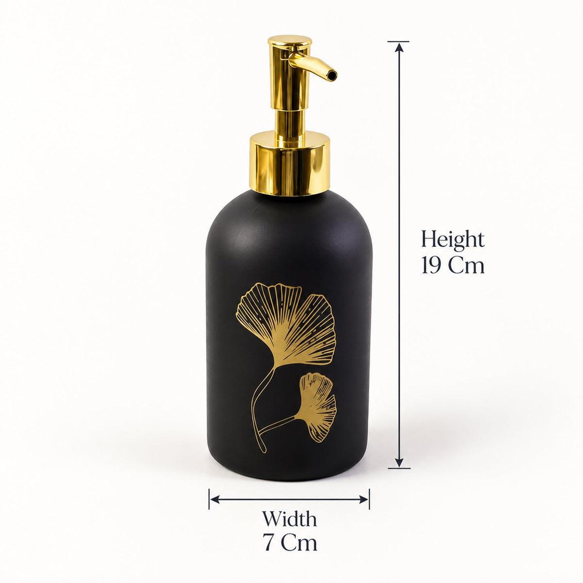 Manual Liquid Soap Dispenser with Decorative Leaf Design, Refillable Hand Wash Bottle with Press Pump for Bathroom, Kitchen Sink and Washbasin (1 Pc)