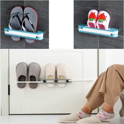 Multifunction Folding Slippers and Shoes Rack Wall Mounted Organizer for Bathroom, Bedroom, Door and Home Storage