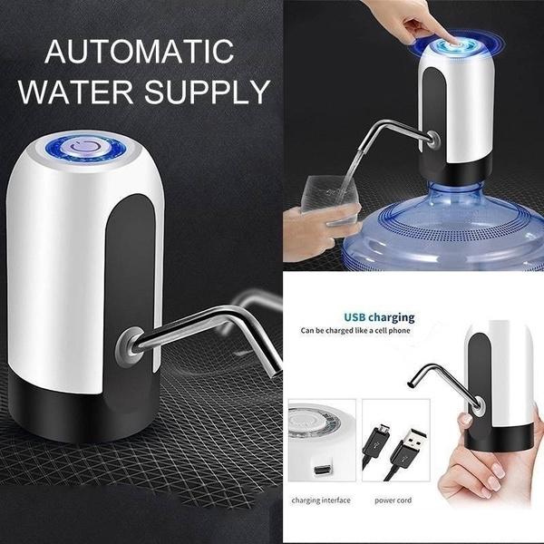 USB Rechargeable Automatic Drinking Water Dispenser Pump with Stainless Steel Spout Portable One Touch Water Bottle Pump for 20 Litre Water Cans (1 Piece)