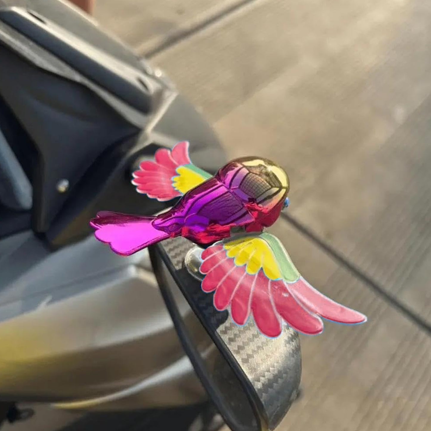 Wind Flying Bird Dashboard Decoration for Car & Motorcycle – Colorful Motion Decorative Toy (1 Pc)