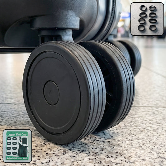 Silicone Luggage Wheel Cover Set of 8 Noise Reducing Wheel Protectors for Suitcase Trolley Bags and Travel Luggage (8 Pc Set)
