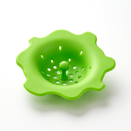 Flexible Silicone Sink Strainer & Drain Hair Catcher | Anti-Clog Drain Filter with Wide Flower Shape Design, Easy to Clean & Durable (1 Pc, 11.5 cm)