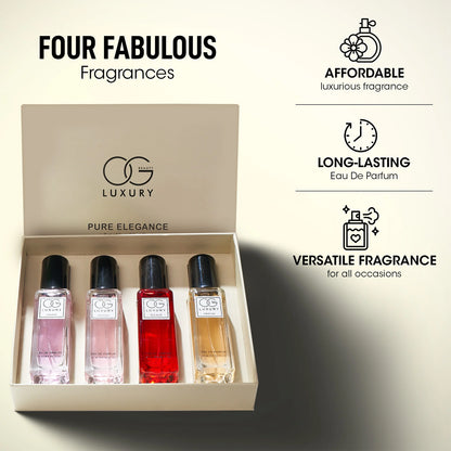 Og Beauty Luxury Pure Elegance Eau De Parfum Gift - (4 Pc Set 20 Ml)