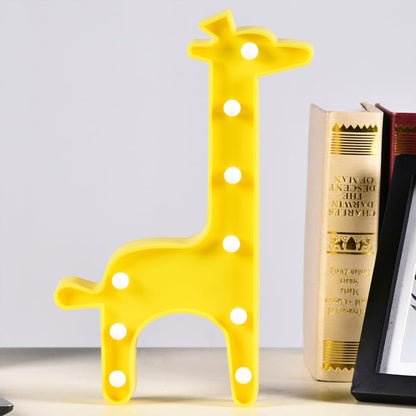 Giraffe Shape LED Decorative Night Light Battery Operated Marquee Lamp for Kids Room Bedroom Party Home Decoration Wall and Table Decor