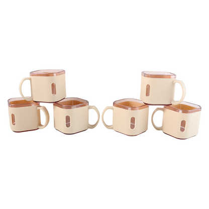 Premium Square Shape Tea Cup Set – 6-Piece Lightweight Unbreakable Cups for Tea, Coffee and Daily Use (150 ml Each)