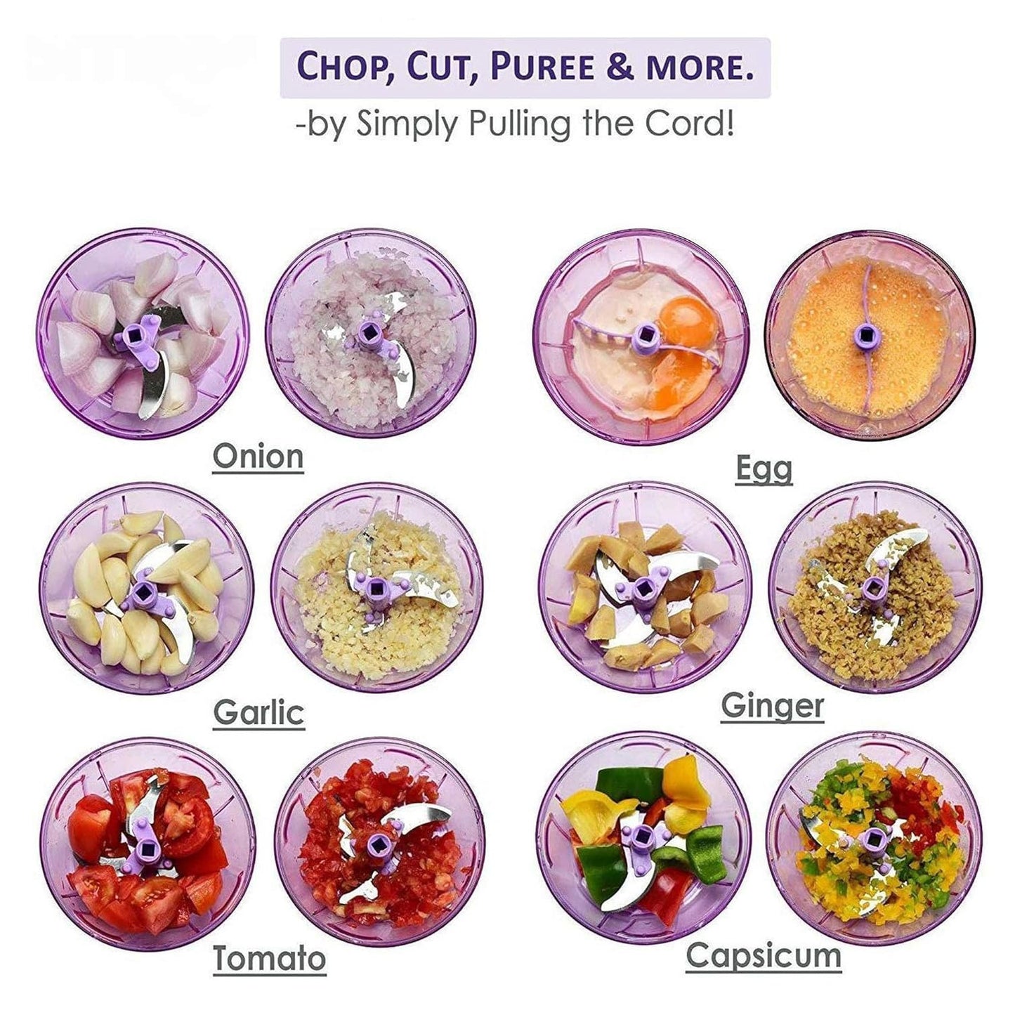 Premium Push Chopper 1100 ML – Manual Vegetable & Fruit Chopper with Easy Press Action (1 Pc)
