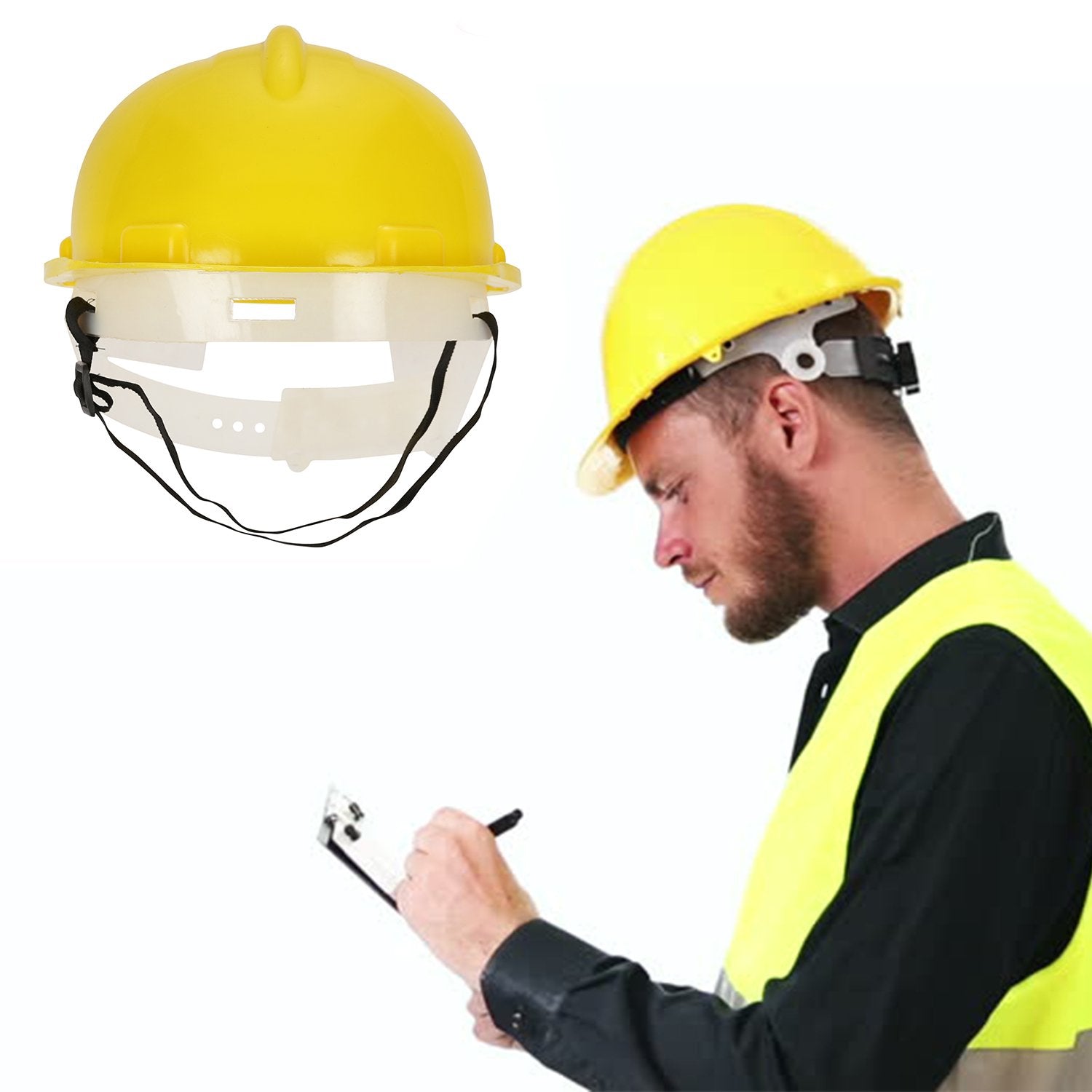 Yellow Plastic Construction Hard Hat | Adjustable Toy Construction Helmet for Costume, Role Play, School Activities and Party Dress Up (1 Piece)