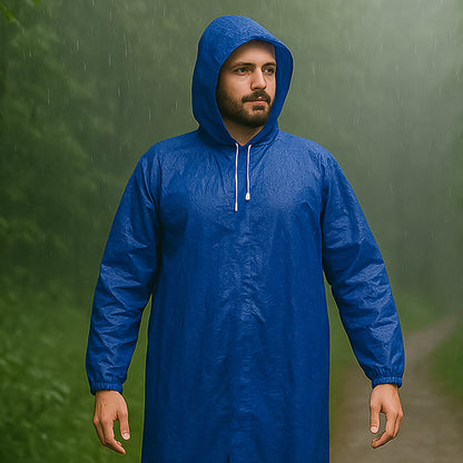 Large Waterproof Hooded Raincoat for Men Lightweight Portable Durable Monsoon Rain Protection Coat for Outdoor and Commute Pack of 1