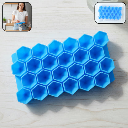 Premium Flexible Silicone Diamond Ice Cube Tray Mold, Hexagon Shape Ice Maker Tray for Freezer, Easy Release Silicone Mold (1 Pc)