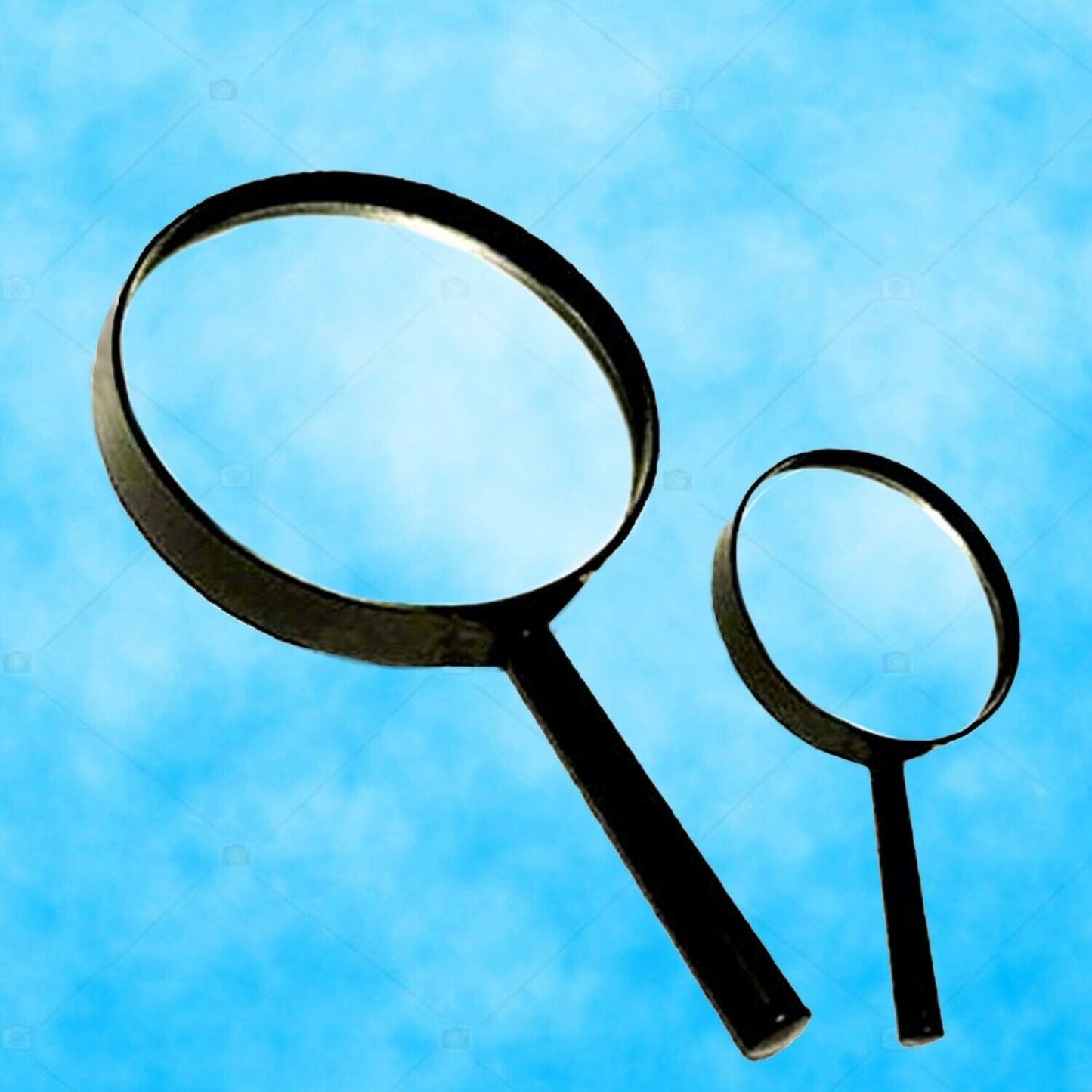 Magnifying Glass Lens Reading Aid Set – Real Glass Magnifiers with Plastic Handle, Dual Sizes 75mm &amp; 50mm (2 Pc Set)