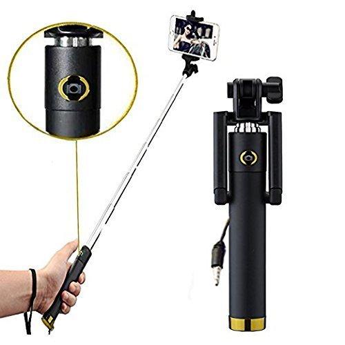 Selfie Stick with AUX Wire Extendable Monopod for Android and iPhone Smartphones Portable Handheld Selfie Stick (1 Pc)