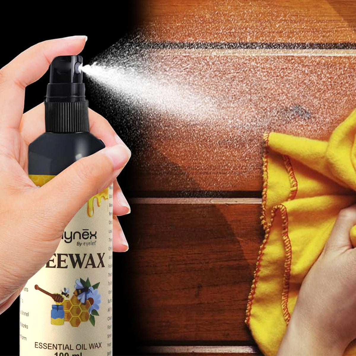 Shynex Bee Wax Essential Oil Spray 100ml | Wood and Furniture Polish, Leather Care and Multi-Purpose Surface Protector