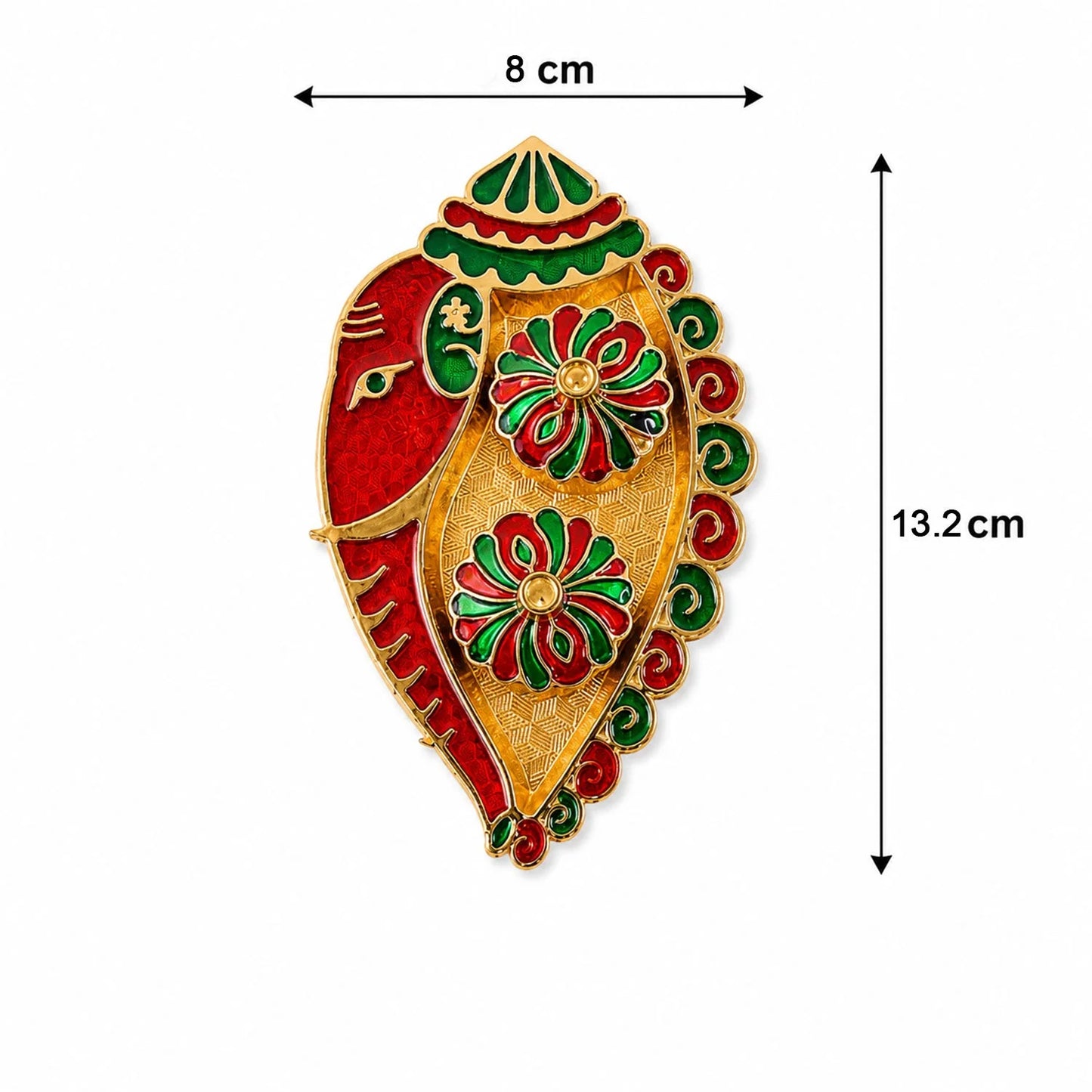 Leaf Shaped Kankavati Kumkum Holder, Decorative Golden Roli Chawal Box with Lidded Containers for Puja, Tilak, Home Temple and Festive Rituals (1 Pc)