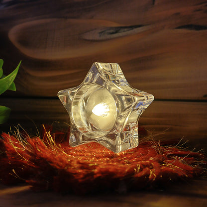 Star Shaped LED Flameless Tealight Candles Set of 4 Battery Operated Decorative Candles for Home Decor Festivals Weddings and Parties