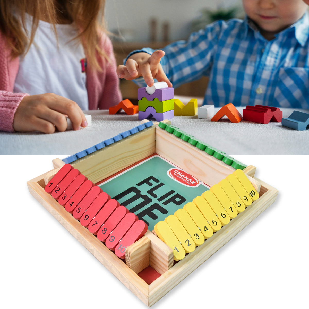 Shut the Box Dice Game, Wooden Flip Number Board Game with Dice, Classic Math Learning and Strategy Game for Family Game Nights, Travel and Educational Play