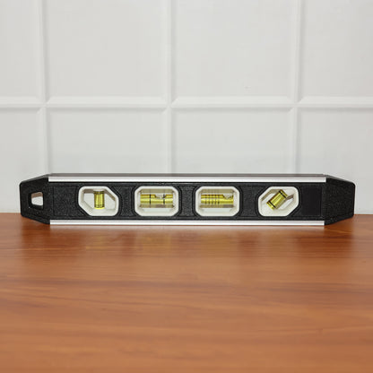 Professional Aluminum Spirit Level Measuring Tool – Heavy-Duty 3 Bubble Vial Level Gauge for Construction, Carpentry and DIY Projects