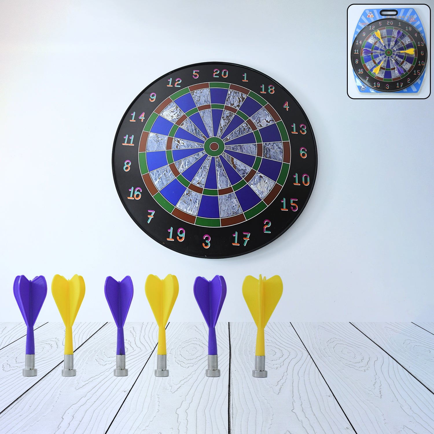 Magnetic Dart Board Game Set with 6 Soft Tip Magnetic Darts – Safe Indoor and Outdoor Target Game for Kids and Adults (1 Set)