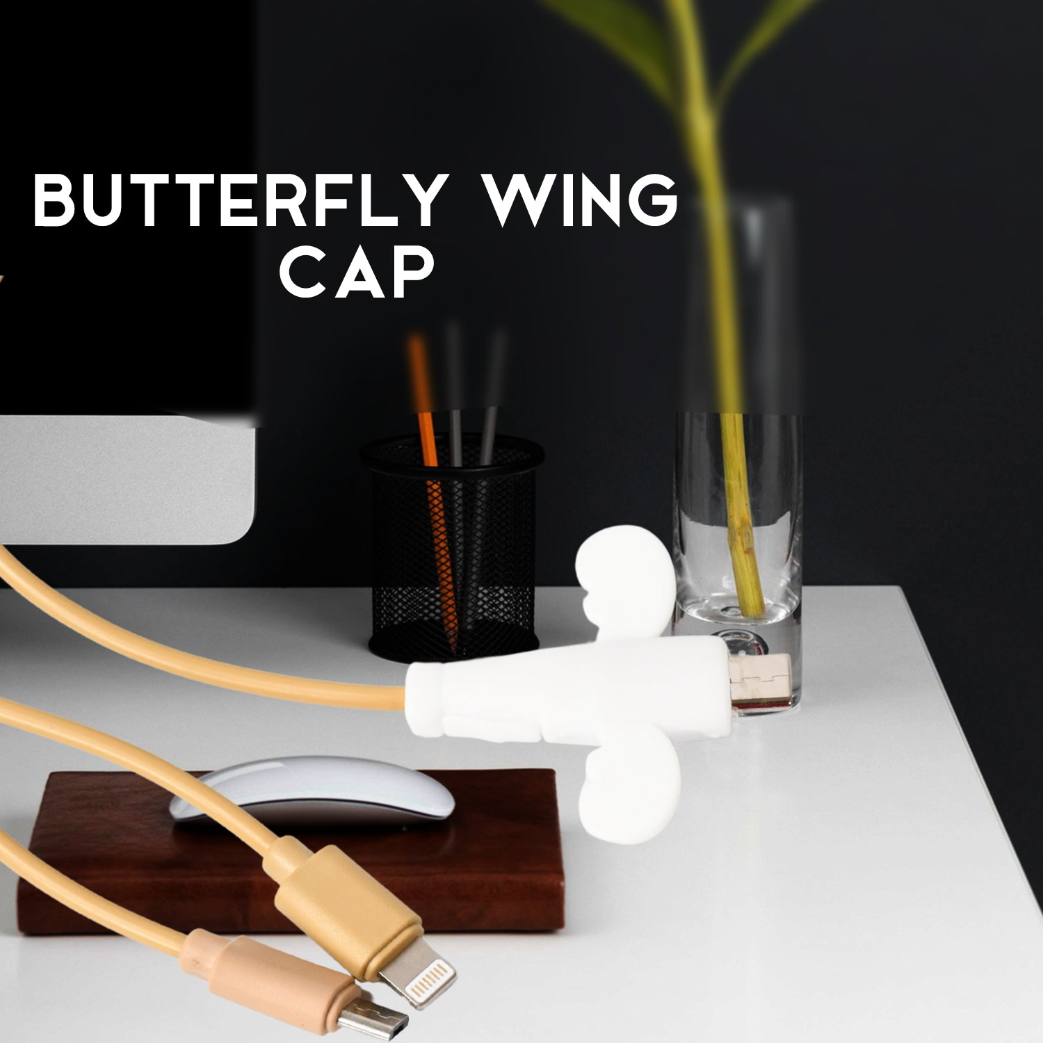 Angel Silicone Data Cable Protector 2 in 1 Cable Saver Cord Protector and Earphone Cable Cover for Mobile Charger USB Data Cables and Headphones (1 Pc)