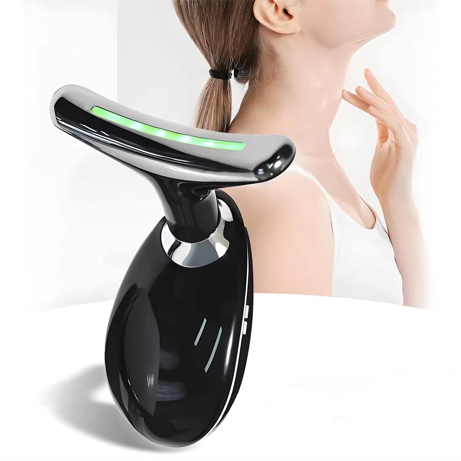 Electric Neck and Face Massager – Heated Skin Care Device for Facial Massage, Neck Care and Skincare Absorption – Rechargeable Beauty Tool (1 Piece)