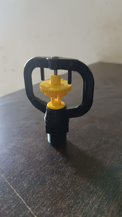Rotating Garden Irrigation Sprinkler Nozzle | Plastic Spinning Micro Spray Head for Lawn, Greenhouse, Plants and Vegetable Gardens