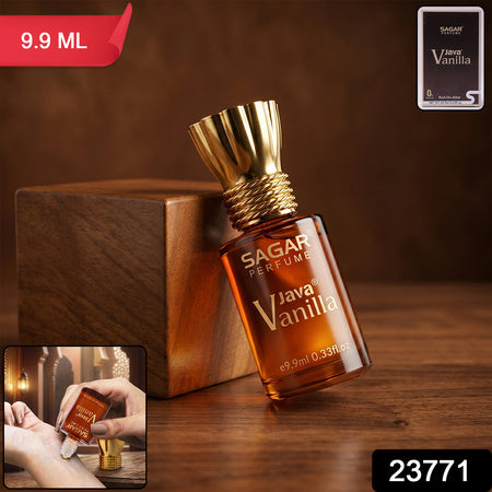 Sagar Java Vanilla Roll On Attar, Alcohol Free Long Lasting Vanilla Perfume Oil for Men and Women, 9.9 ml