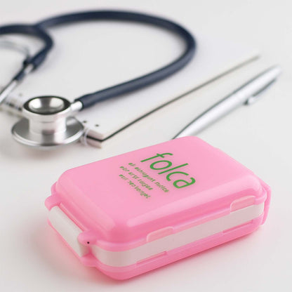 Portable Pink Dual-Sided Pill Organizer Box – 8-Compartment Pocket Medicine Case with Secure Snap Locks – Moisture-Resistant, BPA-Free Plastic Travel Storage for Daily Vitamins, Tablets and Small Essentials