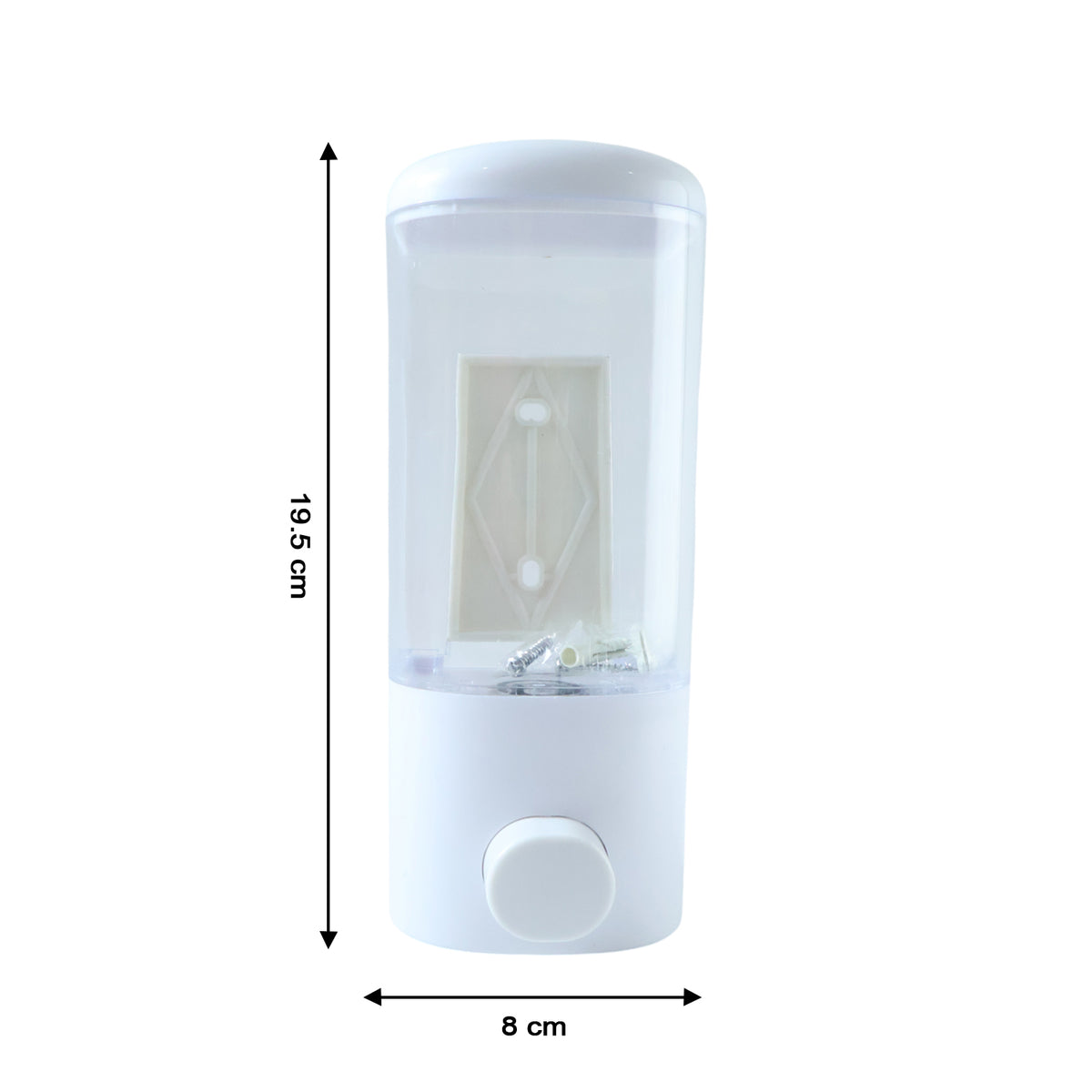 Wall-Mounted Liquid Soap and Hand Wash Dispenser 500 ml, Manual Push-Button Refillable Dispenser for Bathroom, Kitchen, Office and Commercial Wash Areas (1 Pc)