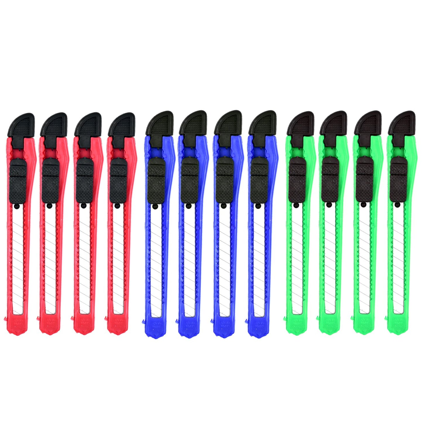 Heavy Duty Paper Cutter Knife | Retractable Utility Cutter with Sharp Snap-Off Blade | Multipurpose Stationery and Craft Cutting Tool for Office, Home, School and DIY (12pcs)