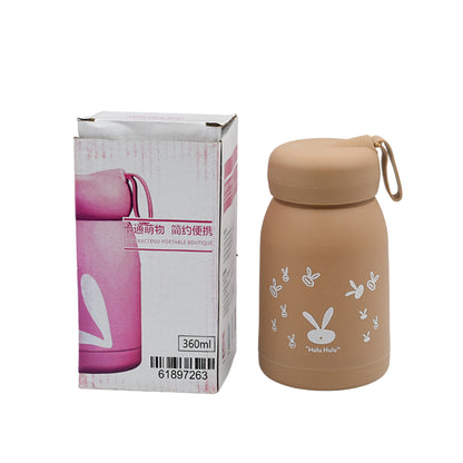 Cute Bunny Water Bottle for Kids – 330ml | Insulated Sipper Bottle (Rabbit Print) Adorable design. Safe sipping. Happy hydration for kids