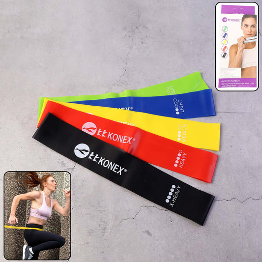 Set of 5 Resistance Loop Exercise Bands – Multi-Level Fitness Rubber Bands for Yoga, Stretching, Strength Training and Full-Body Workouts (5 Pc Set, Color Coded)