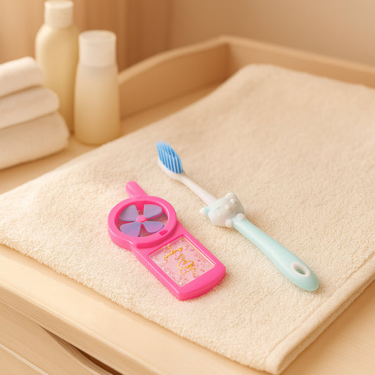 Kids Toothbrush and Fan Toy Set – Fun and Interactive Oral Care Combo for Kids | Includes Bear-Themed Toothbrush and Colorful Fan Toy | Perfect for Little Ones