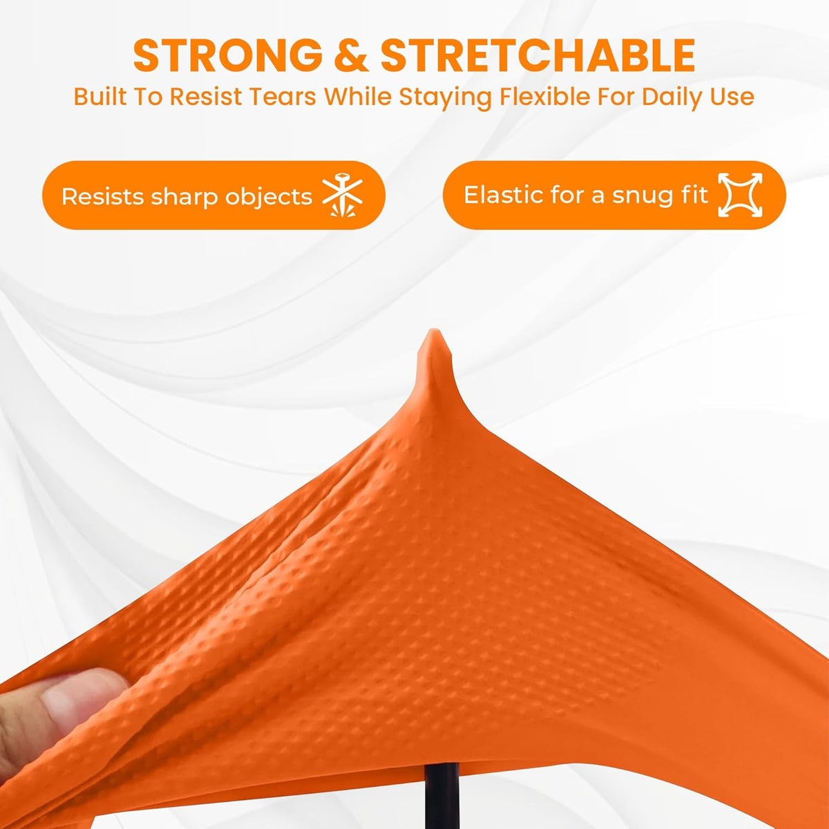 Large Orange Rubber Cleaning Gloves for Dishwashing and Household Cleaning, Reusable Waterproof Gloves for Kitchen, Bathroom and Daily Chores (1 Pair)
