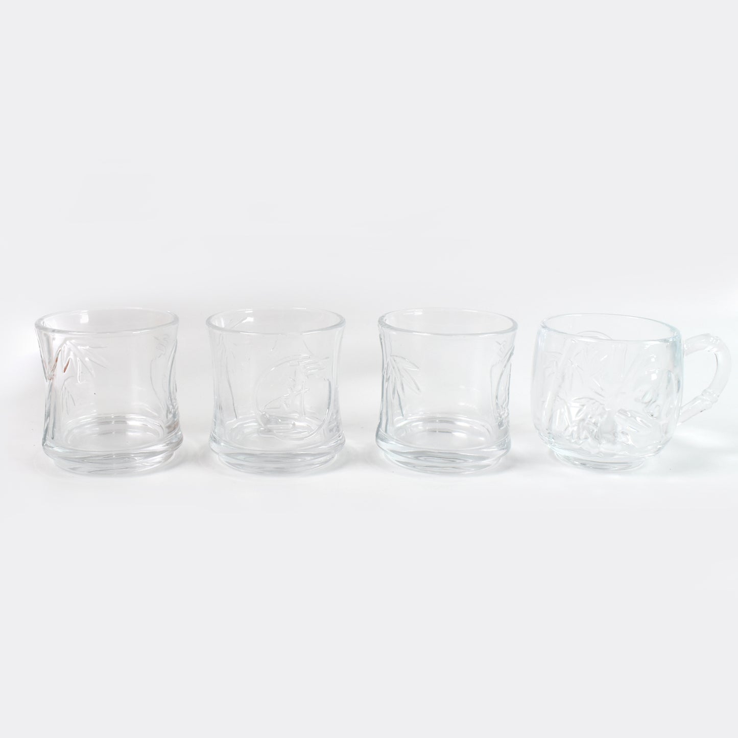 Glass 3 Pc Tumbler and 1 Pc Cup Set, Juice Glasses and Transparent Water Glass Coffee and Tea Cup / Mug (4 Pcs Set)