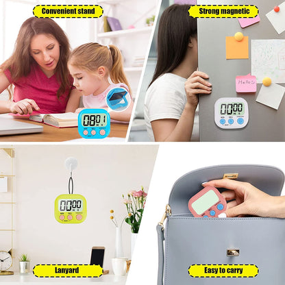 Digital Kitchen Timer with Large LCD Display Countdown and Stopwatch Timer for Cooking, Baking, Study, Office, Workout and Classroom (1 Pc)