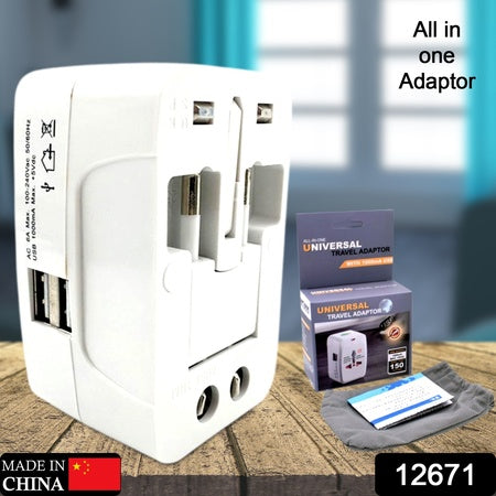 Universal Worldwide Travel Adapter International Power Plug Converter with USB Charging AU UK US EU Multi Plug Adapter (1 Pc)