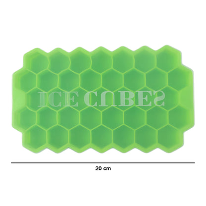 Premium Honeycomb Silicone Ice Cube Tray with Lid, Hexagon Ice Maker Mold for Freezer, Flexible Easy Release Ice Mold for Treats (1 Pc)