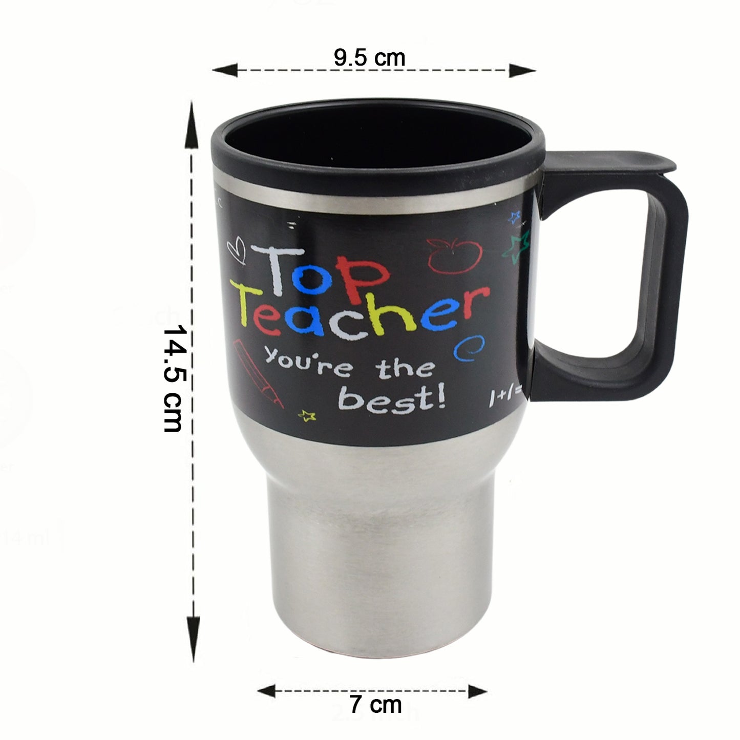 Stainless Steel Vacuum Glass Insulated Glass Coffee Mug (With Lid & Handle)