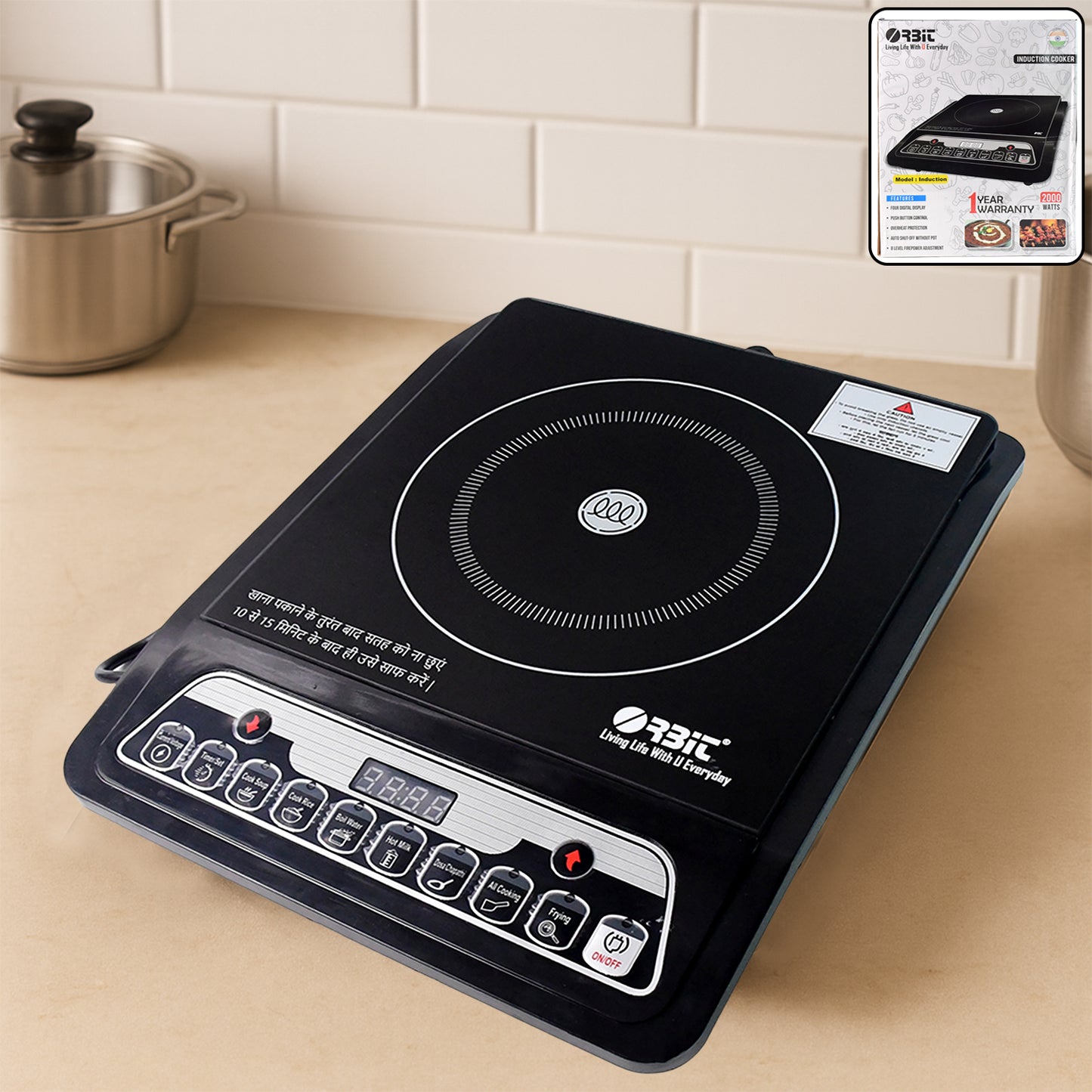 Orbit 2000W Digital Induction Cooktop/ Stove with Touch Control Panel & Multiple Cooking Modes
