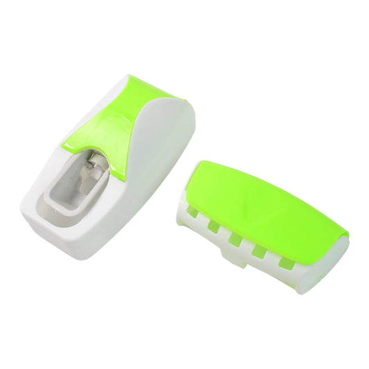 Automatic Toothpaste Dispenser and Toothbrush Holder Set with Toothbrush Wall Mounted Touch Toothpaste Squeezer Organizer (1 Set)