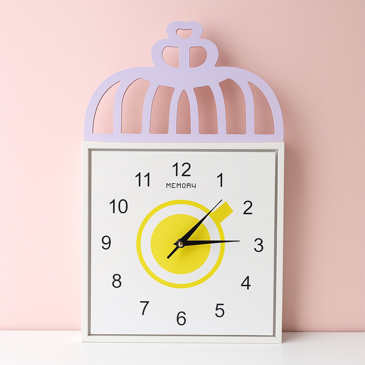 Decorative Square Wall Clock with Birdcage Design Battery Operated Silent Analog Wall Clock for Kids Room, Nursery, Bedroom and Home Décor (1 Pc)