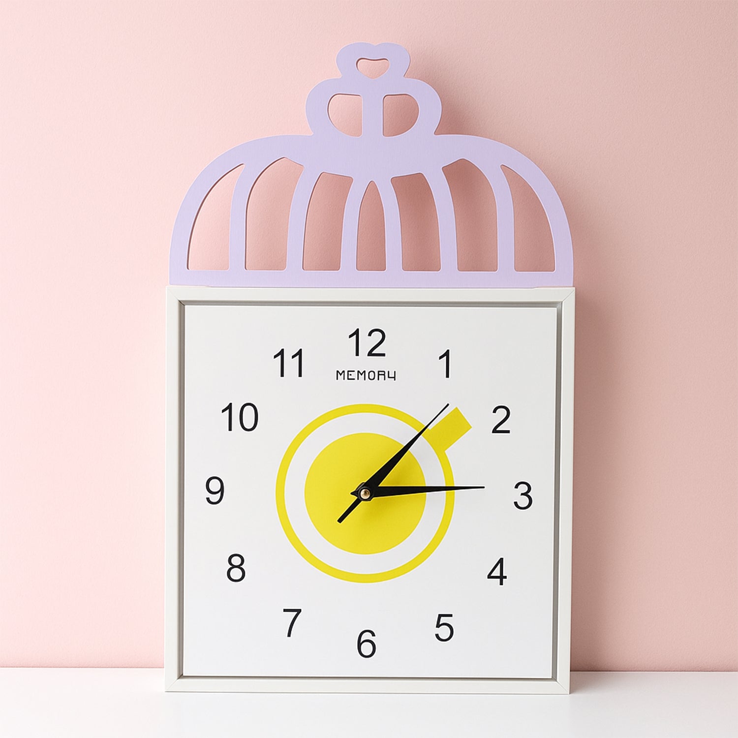 Decorative Square Wall Clock with Birdcage Design Battery Operated Silent Analog Wall Clock for Kids Room, Nursery, Bedroom and Home Décor (1 Pc)